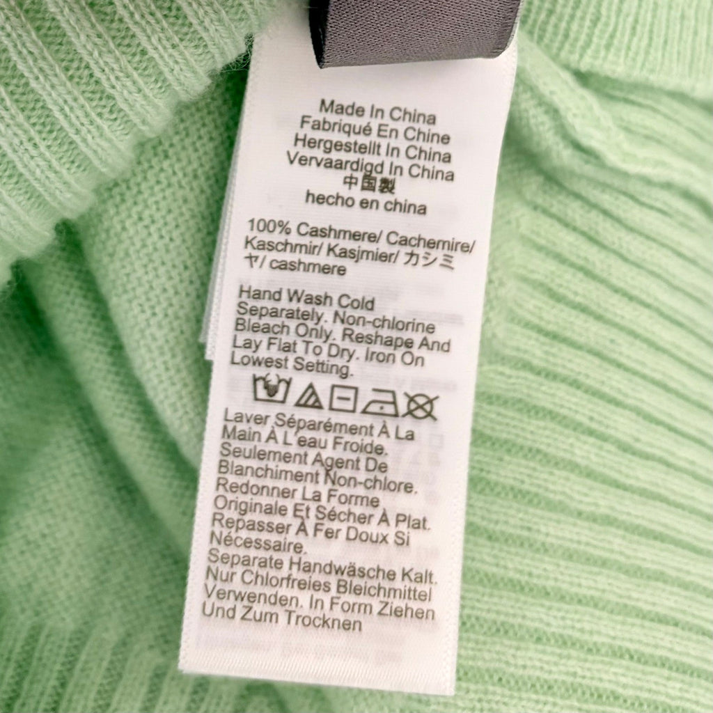NWT!! J. CREW Cashmere Shrunken Crewneck Sweater Green Sheer Mint Knit Small