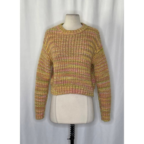 ANTHROPOLOGIE Ribbed Obi Melange Crewneck Sweater Pullover Knit Marled Small