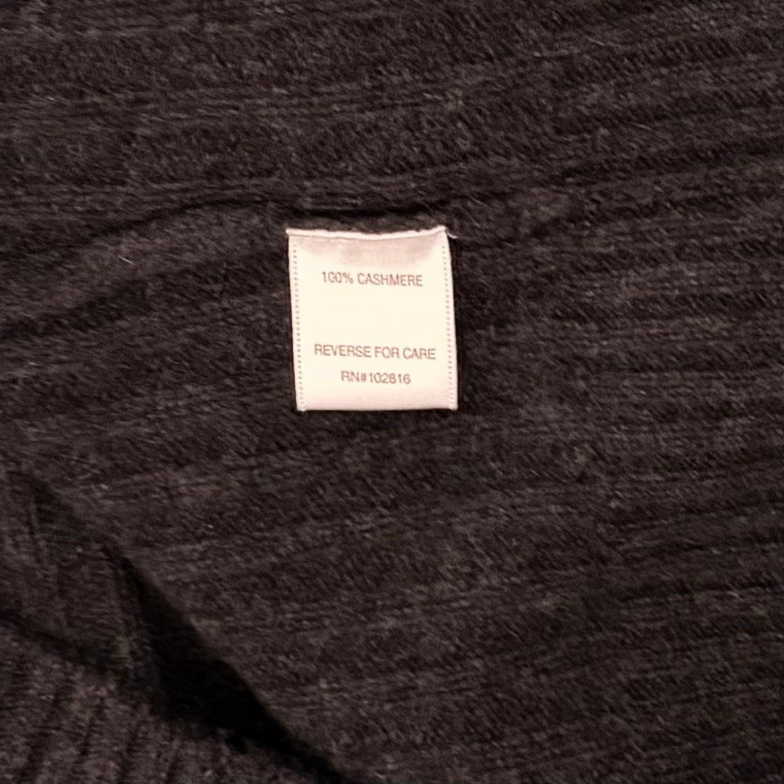 Men's GARNET HILL Washable Cashmere Ribbed Quarter Zip Sweater Charcoal Gray S
