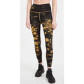 NWT!! GOOD AMERICAN Black & Yellow Tie Dye Seamless Leggings 00 0 X-Small