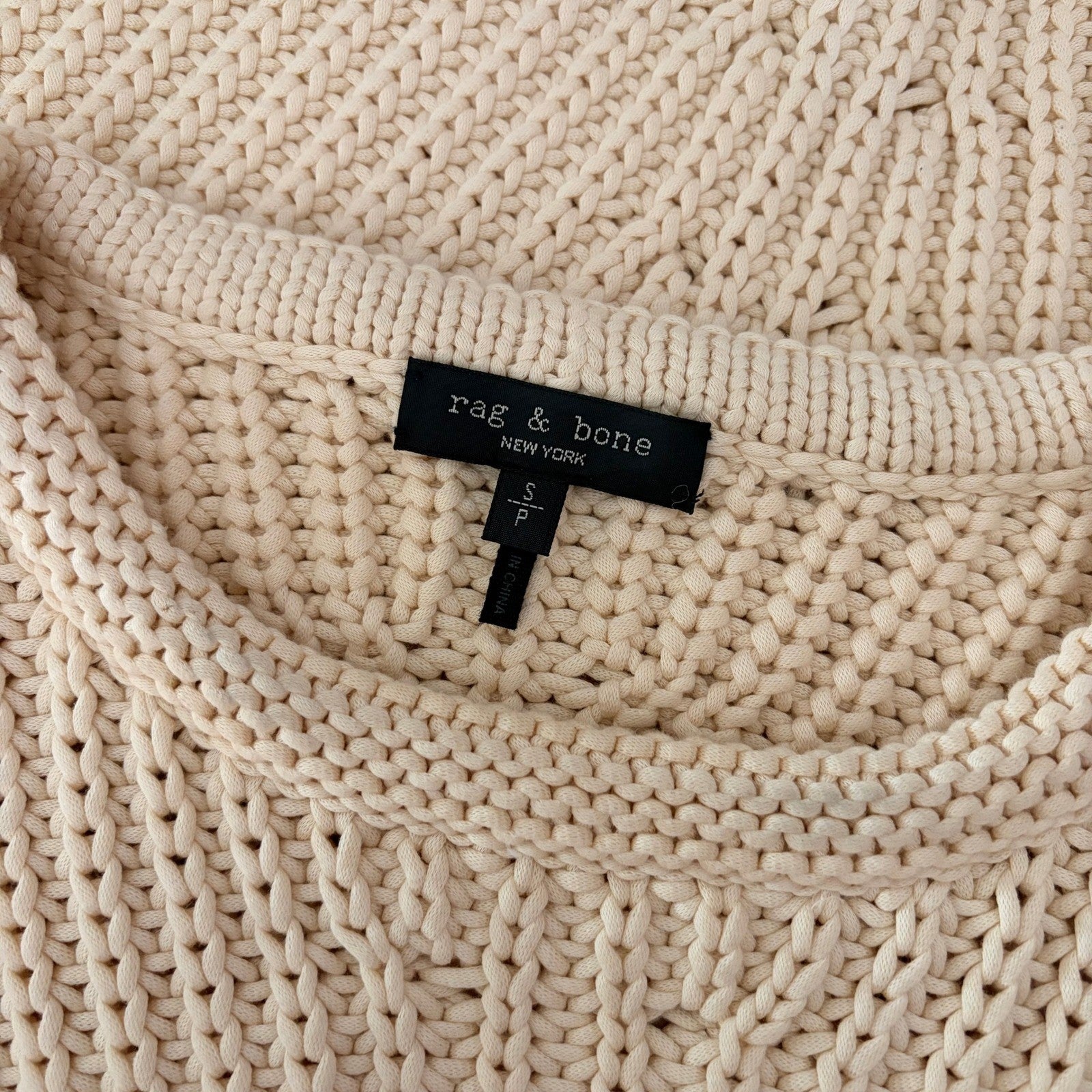 RAG & BONE Shane Sweater Vest Ivory Light Dove Sleeveless Cream Knit Small