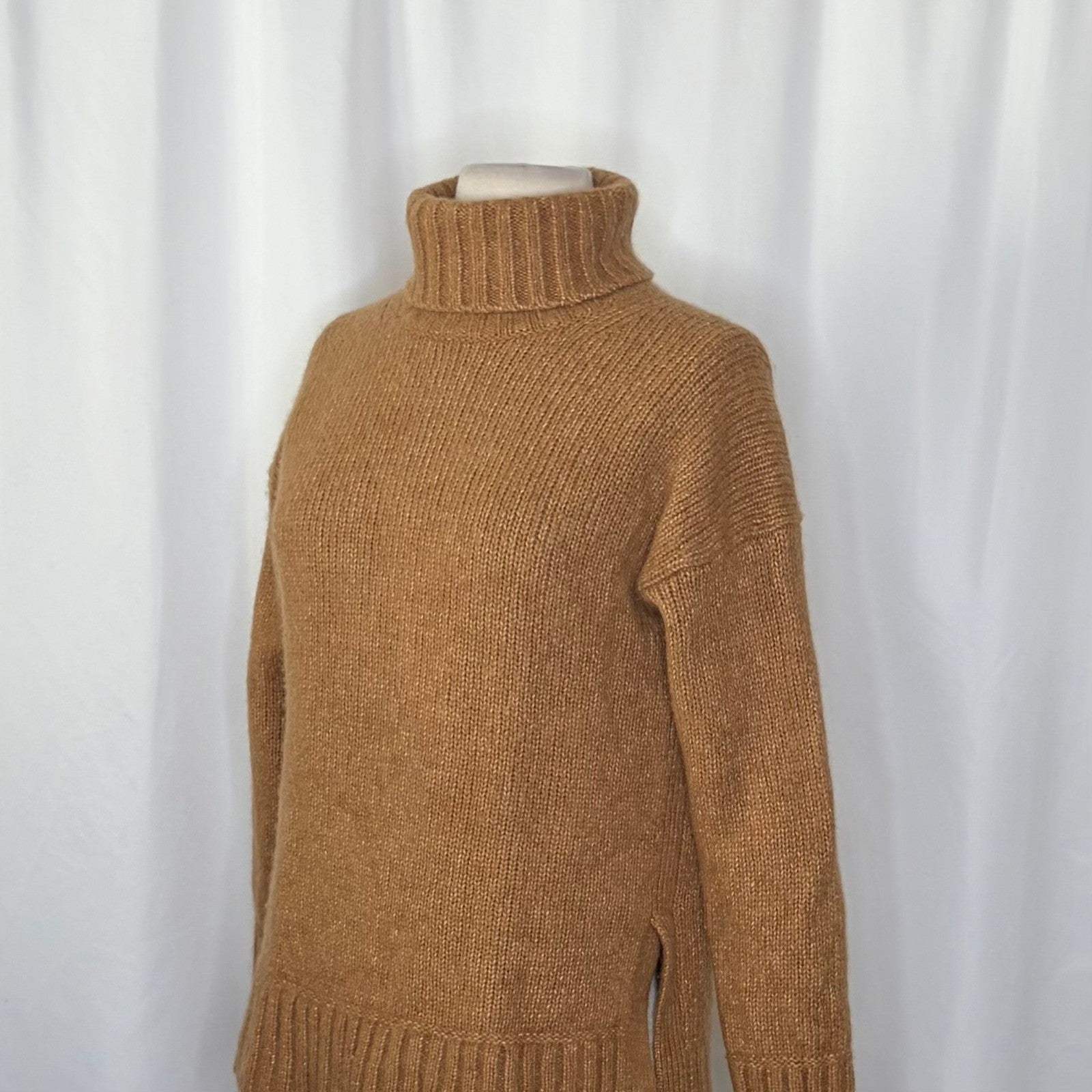 EVERLANE The Cloud Turtleneck Sweater Wool Alpaca Heathered Chai Small