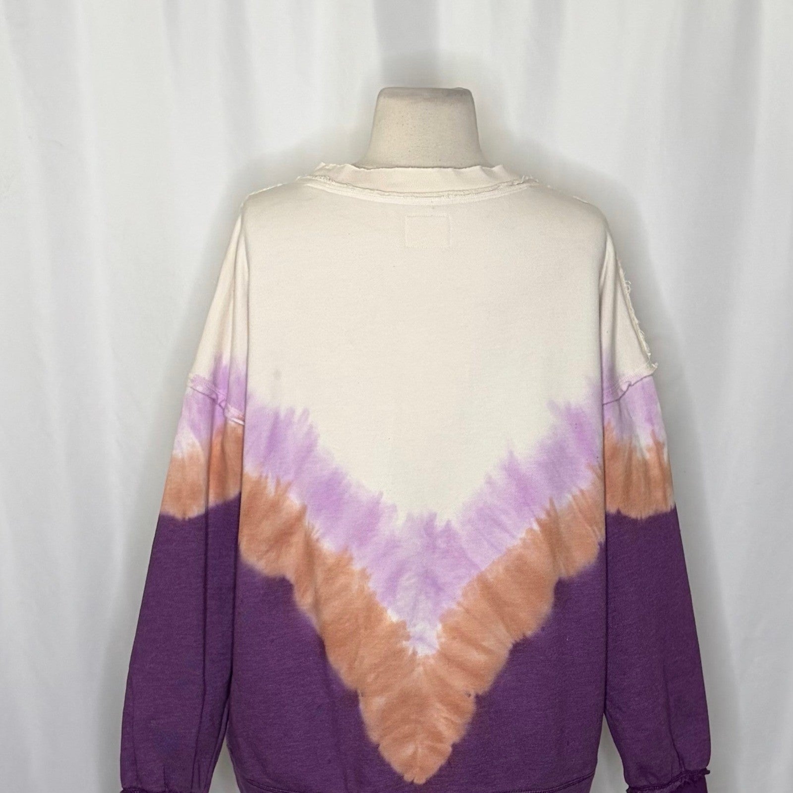 FP Movement FREE PEOPLE Ombre Metti Crew Sweatshirt Shirt Ombre Tie Dye Small