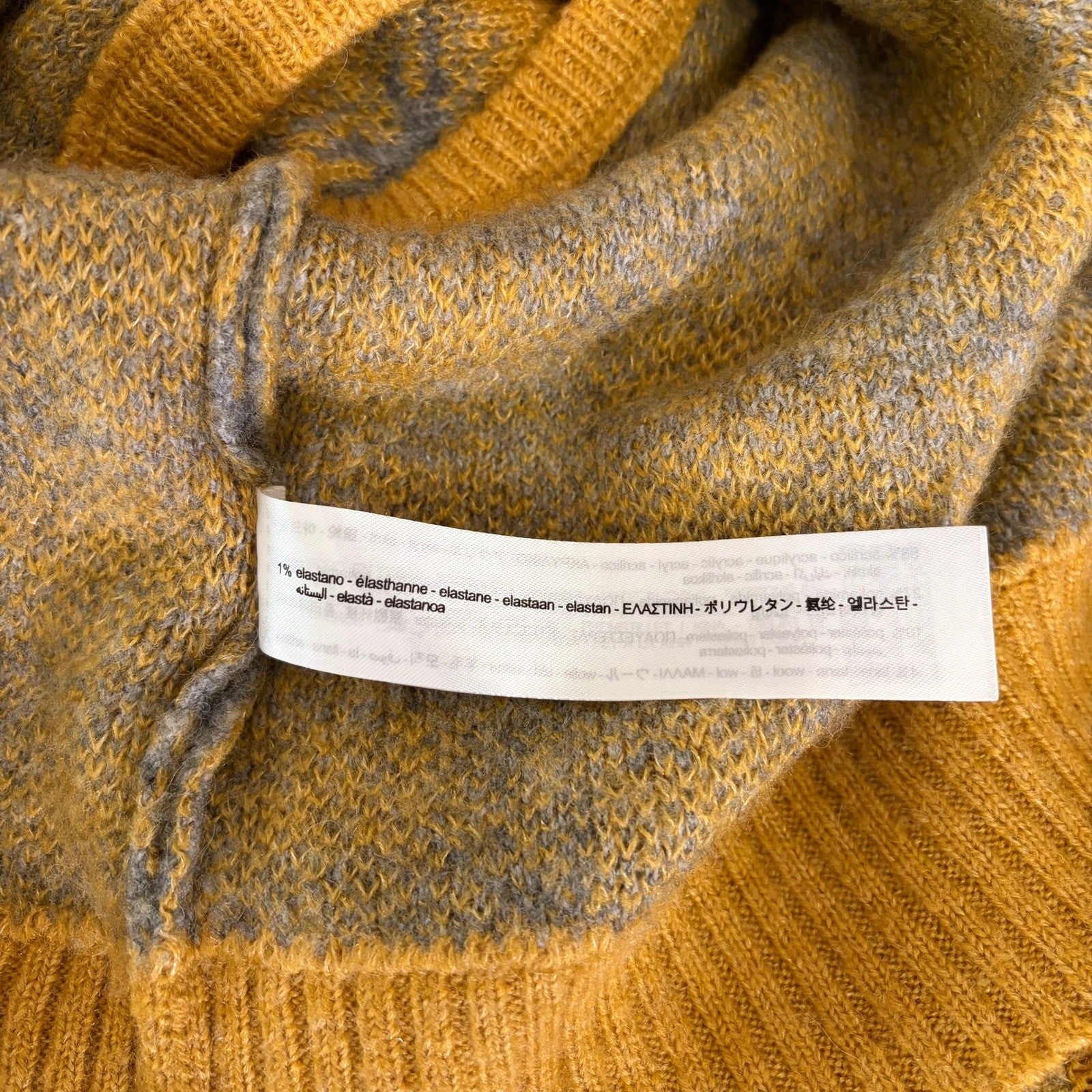ZARA Chunky Wool Sweater Vest Plaid Star Pattern Yellow Gray Academia Small