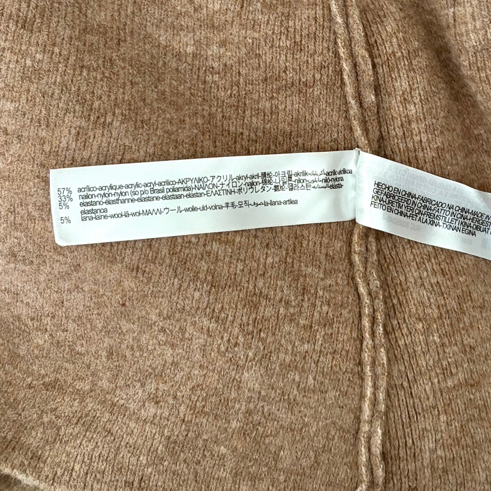 ZARA Chic Mock Neck A-Line Dress Pockets Brown Wool Preppy Mockneck Knit Small