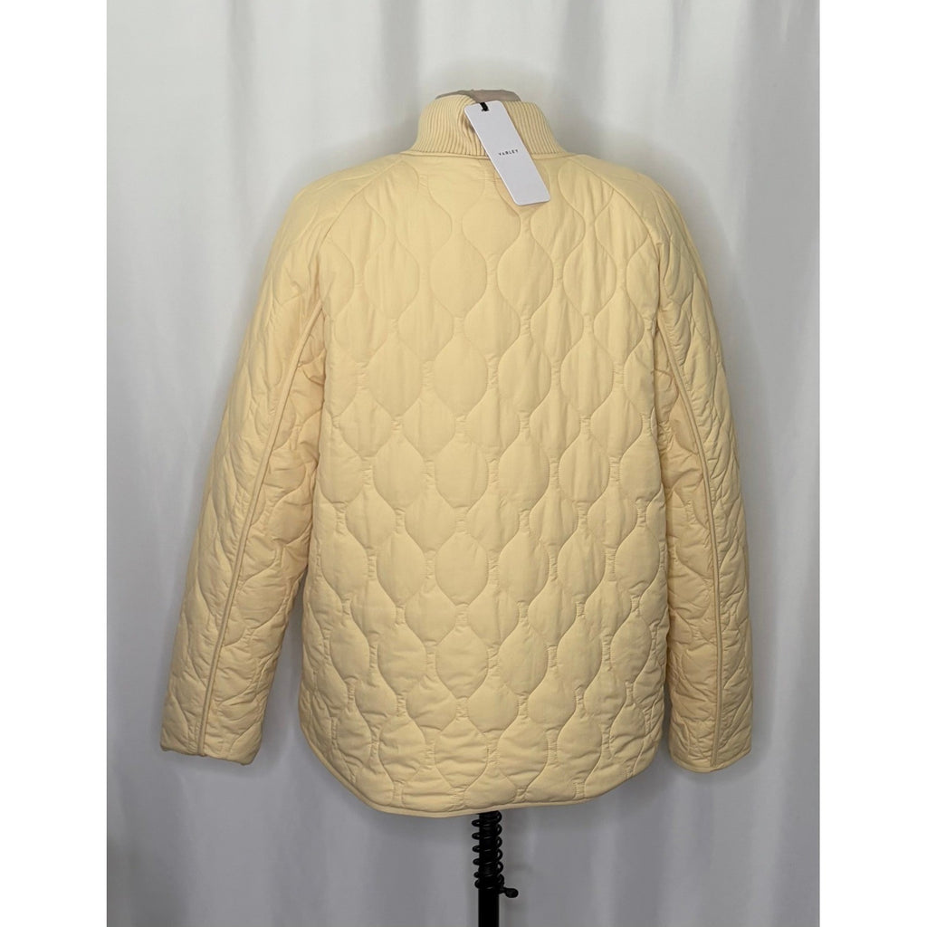 NWT!! VARLEY Luca Quilted Jacket Solid Reed Yellow Bomber Snaps Solid Medium