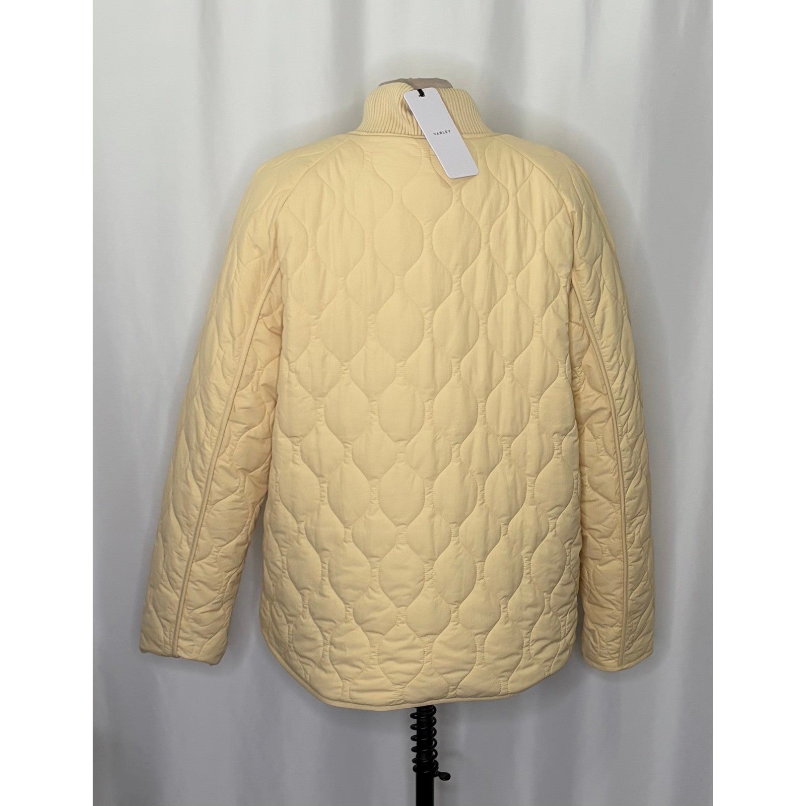 NWT!! VARLEY Luca Quilted Jacket Solid Reed Yellow Bomber Snaps Solid Medium