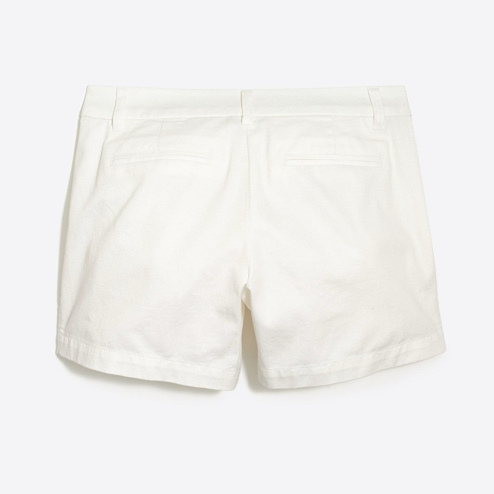 NWT!! J. CREW Factory 5" Classic Chino Shorts Solid White Pockets Preppy 12