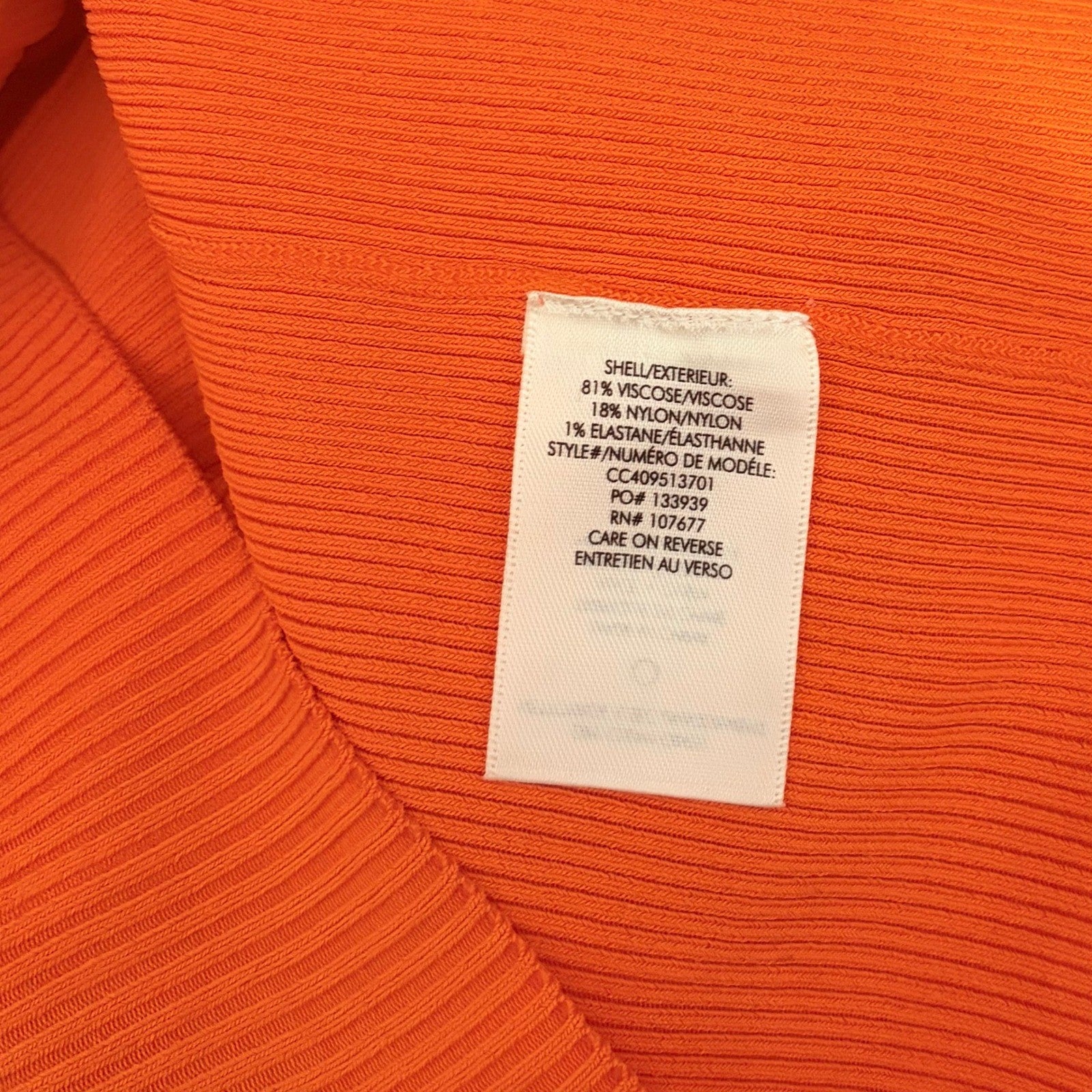 ALICE + OLIVIA Dolan Pullover Orange Blaze Knit Off The Shoulder Sweater Small