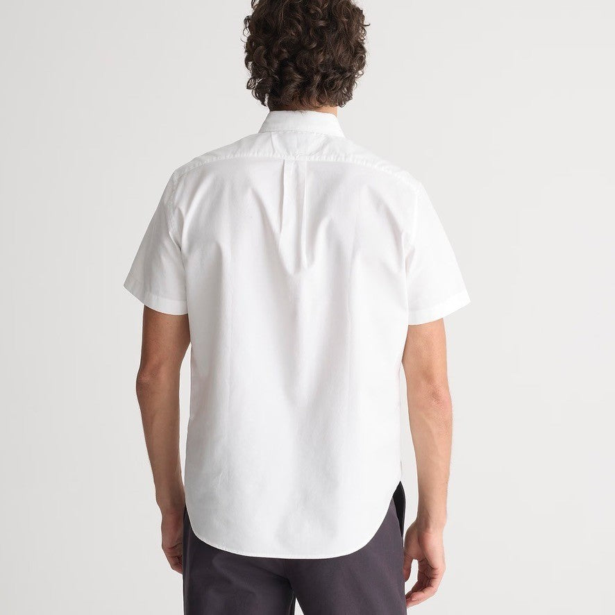 NWT!! Men's J. CREW Short Sleeve Broken-In Organic Cotton Oxford Shirt White S