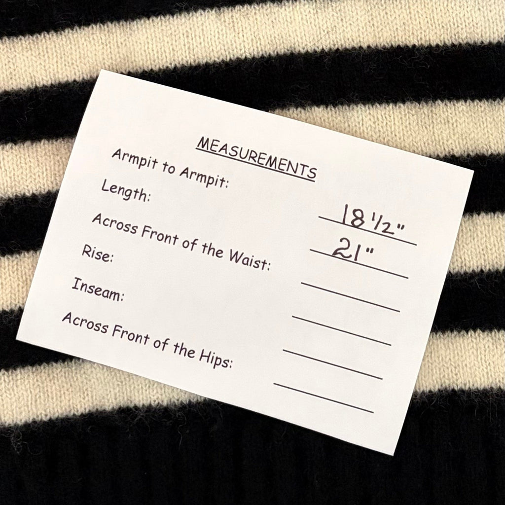 EVERLANE The Boxy Crew in Cashmere Black White Striped Pullover Sweater Small