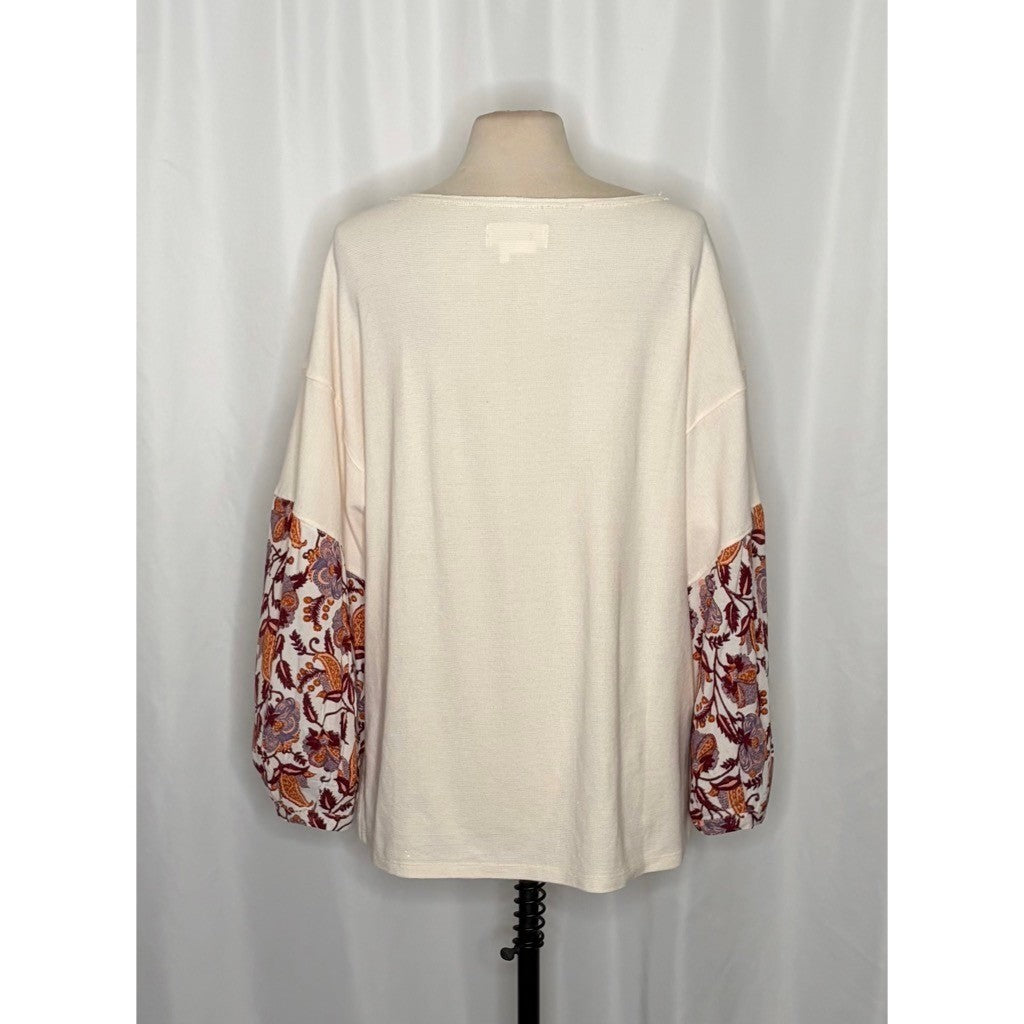 By ANTHROPOLOGIE Annette Floral Paisley Sleeves Top Blouse Oversized Medium