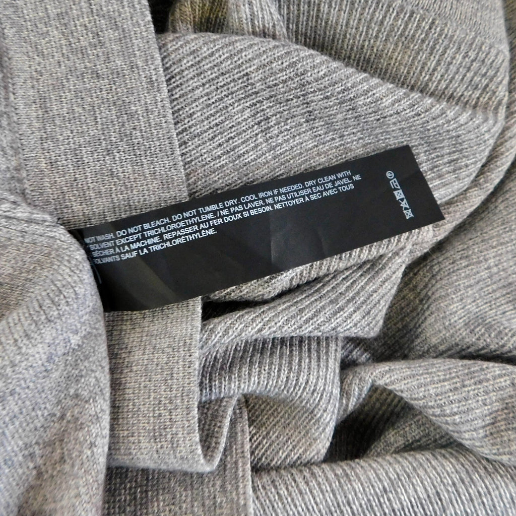 THEORY Winxie Gray Ribbed Knit Draped Cardigan Sweater Merino Wool Small