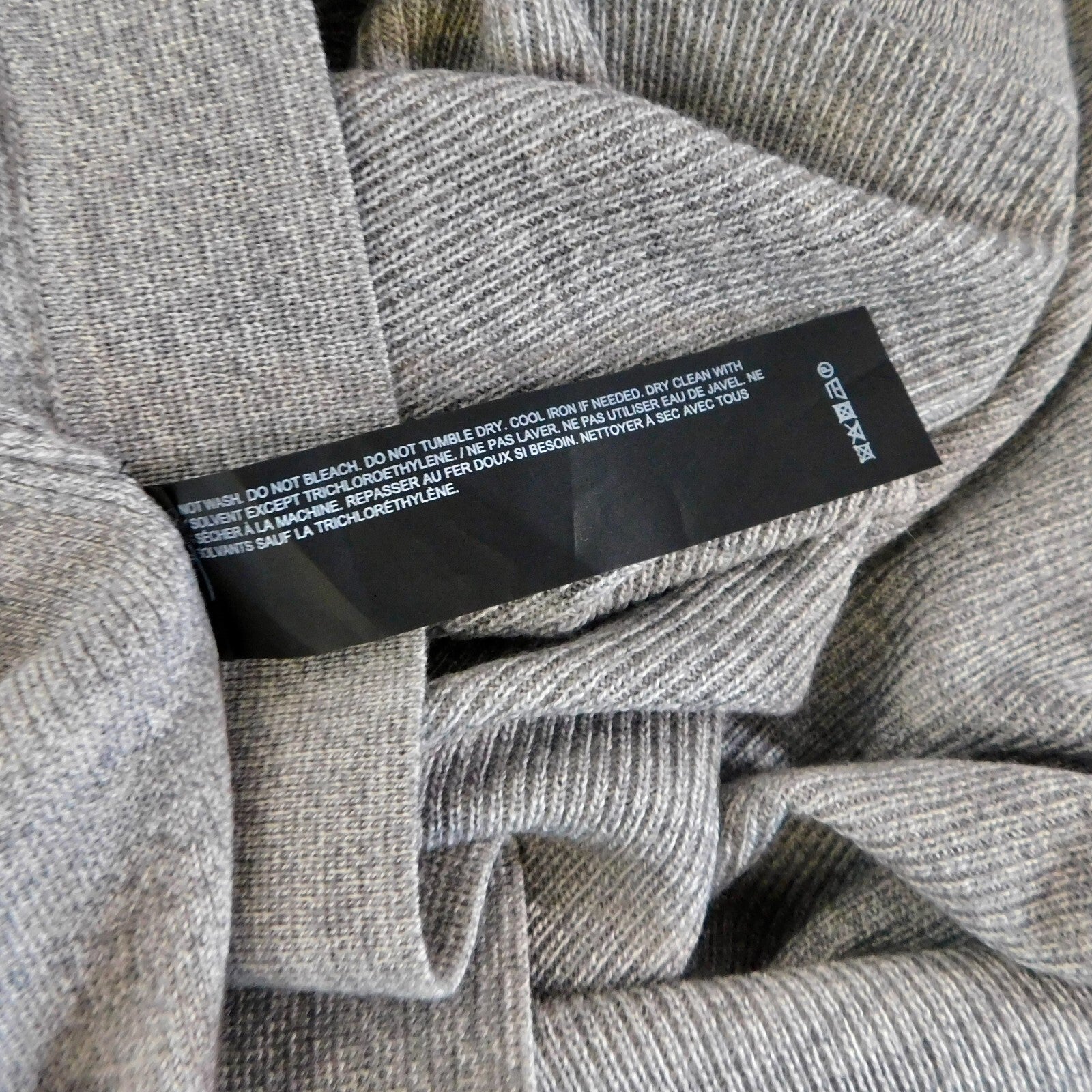 THEORY Winxie Gray Ribbed Knit Draped Cardigan Sweater Merino Wool Small