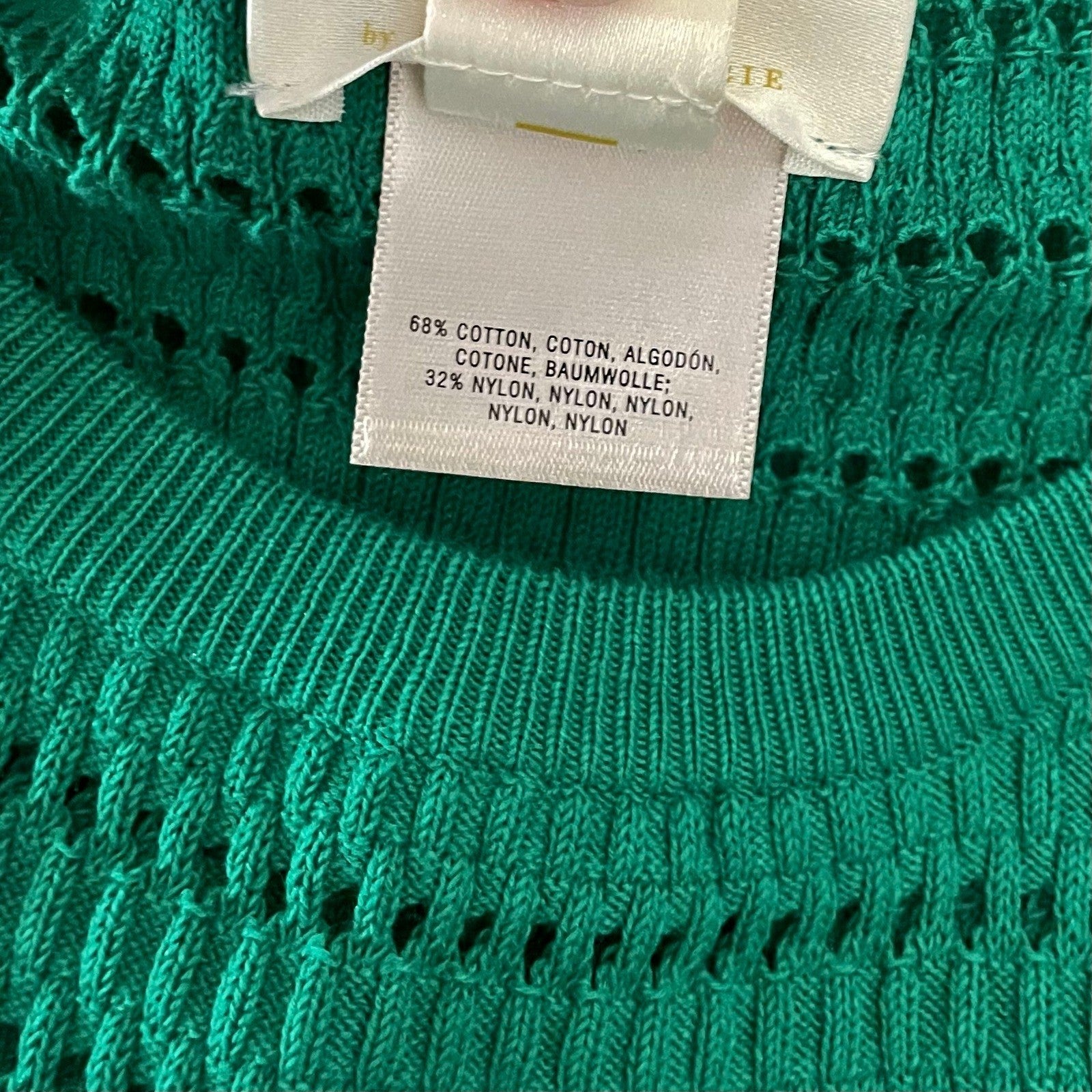 Anthropologie MAEVE Promenade Pointelle Knit Dress Solid Green Flirty X-Small
