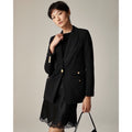 NWT!! J. CREW Vivienne Blazer Italian Bi-Stretch Wool Blend Black Preppy Size 16