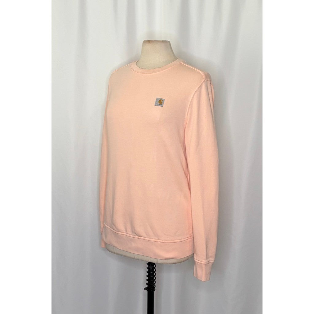 CARHARTT Relaxed Fit Sweatshirt Solid Light Peach Pink Pullover Crewneck Small