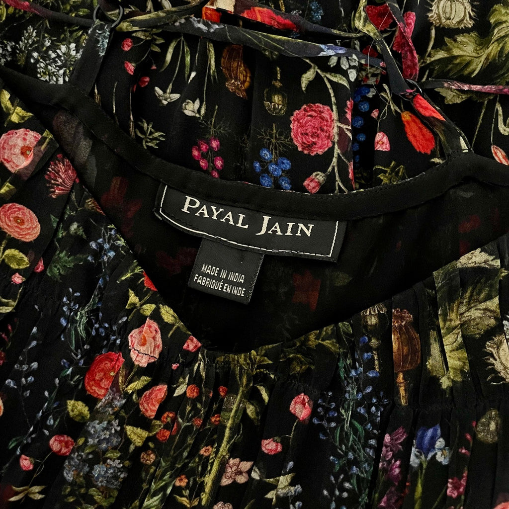 Anthropologie PAYAL JAIN Massima Pleated Floral Maxi Dress Romantic Small