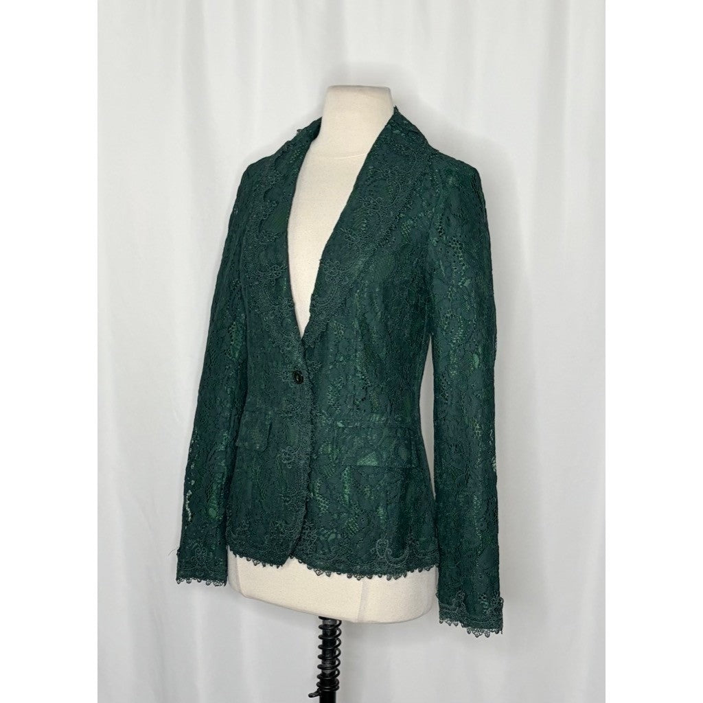 NEW!! SUNDANCE Emerald Green Verde Lace Blazer Jacket Coquette Lacey X-Small