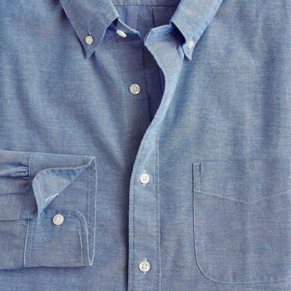 NWT!! J. CREW Broken-In Organic Cotton Oxford Shirt Buttondown Raincoat Blue XS