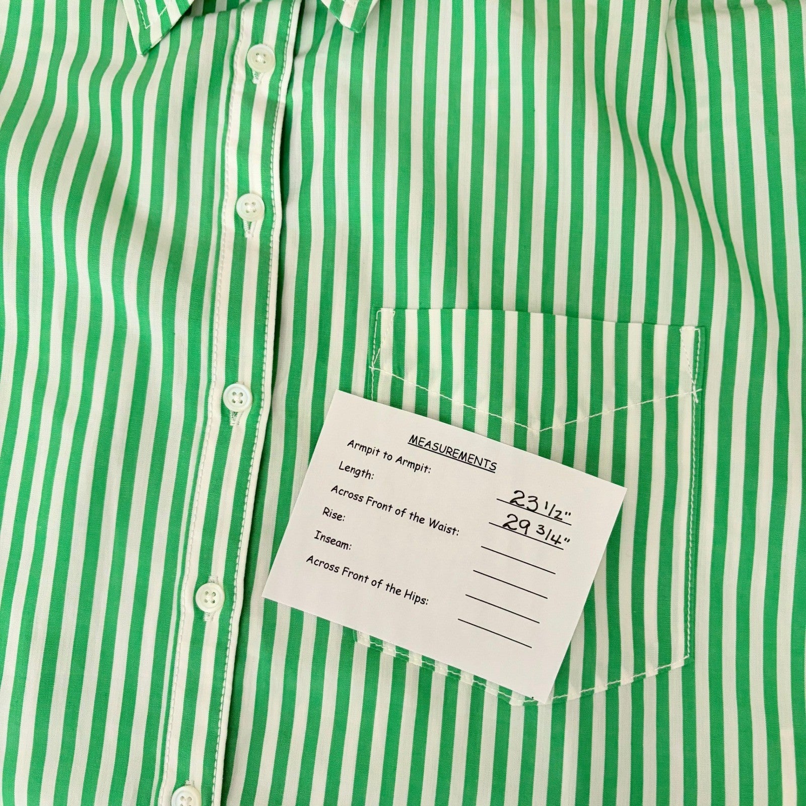 Anthropologie MAEVE The Bennet Green Stripe Buttondown Shirt Top Medium