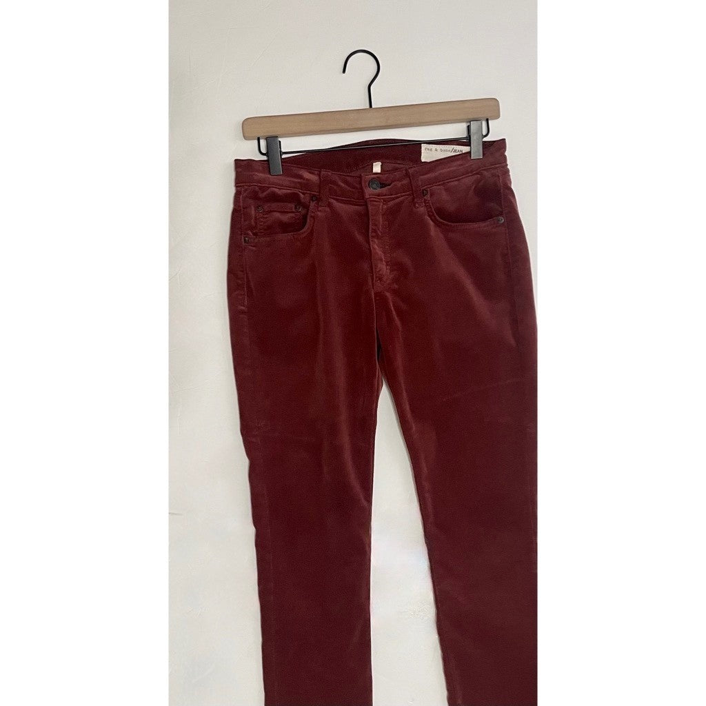 RAG & BONE The Skinny Cord Stretch Corduroy Pants Solid Clay Streetwear Size 27