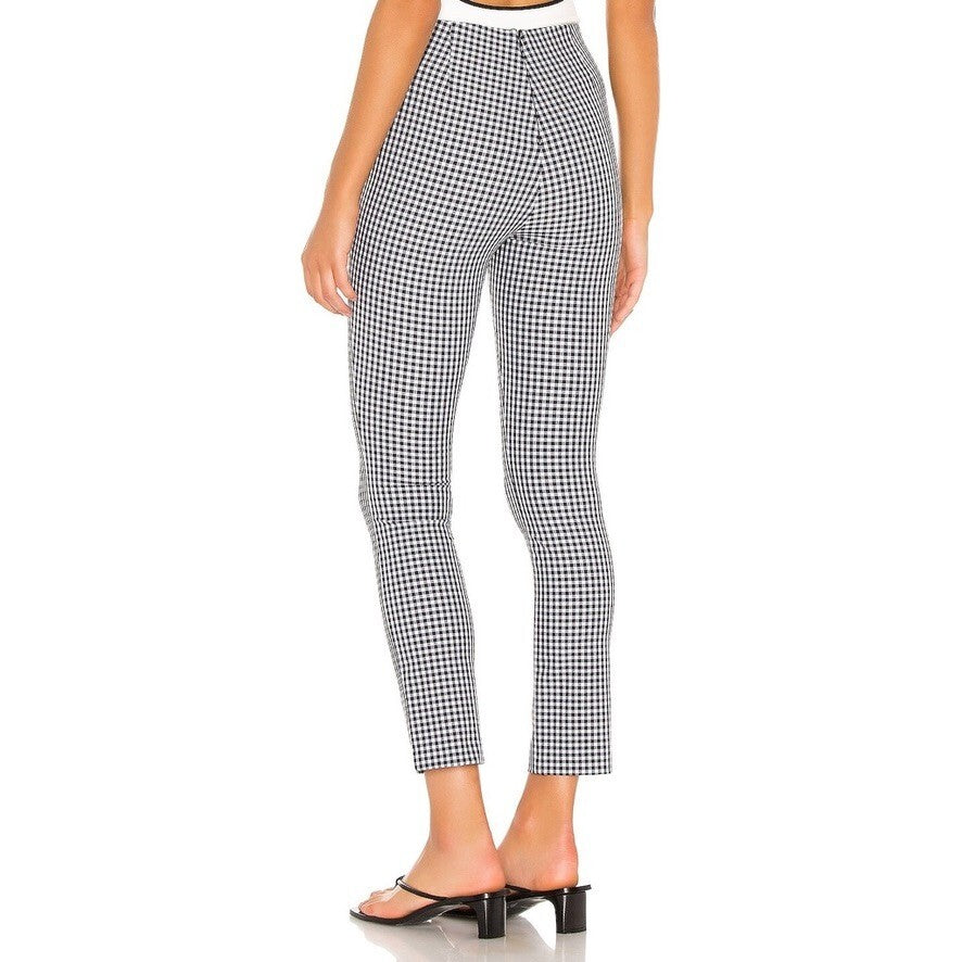 Revolve RAG & BONE Simone Gingham Pants Check Black White Tapered Size 4