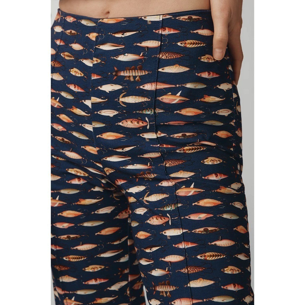 NWT!! Anthropologie MAEVE Fishing Lures Capri Pants Elastic Waist Cropped Medium