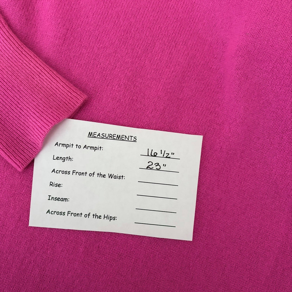 J. CREW Cashmere Slim Fit Crewneck Sweater Solid Neon Fuchsia Pink Knit Small