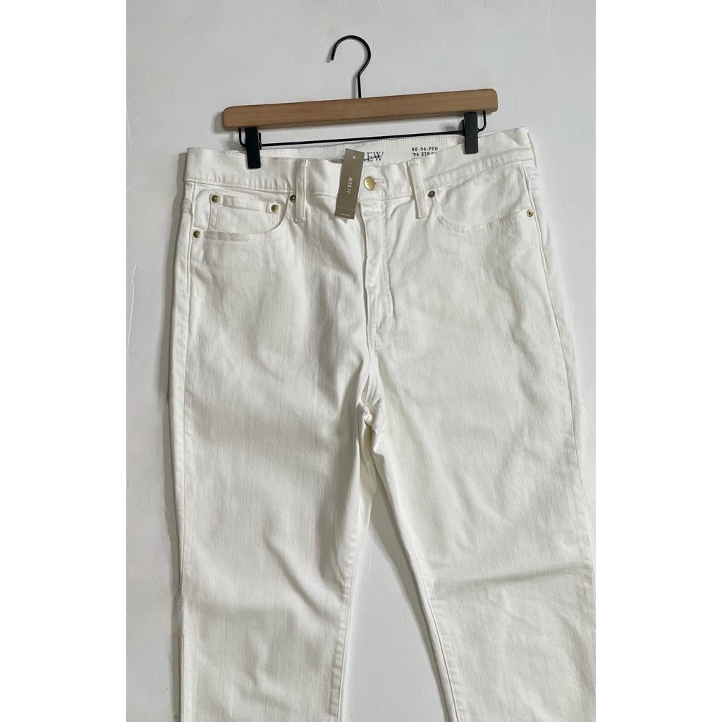 NWT!! J. CREW Tall Slim Straight '96 Retro Denim Jeans Solid White 31 Tall 31T