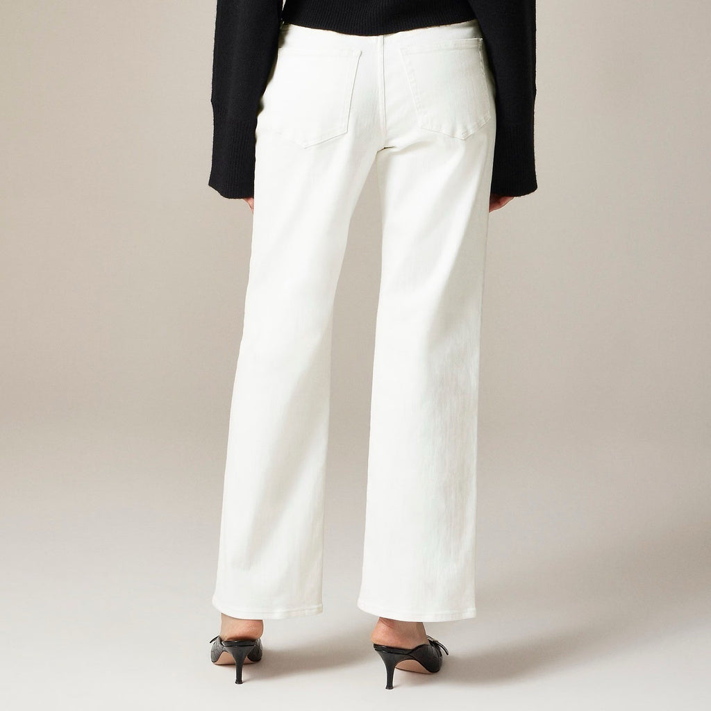 NWT!! J. CREW Lower Rise Full Length Slim Wide Jeans Solid White 27P 27 Petite
