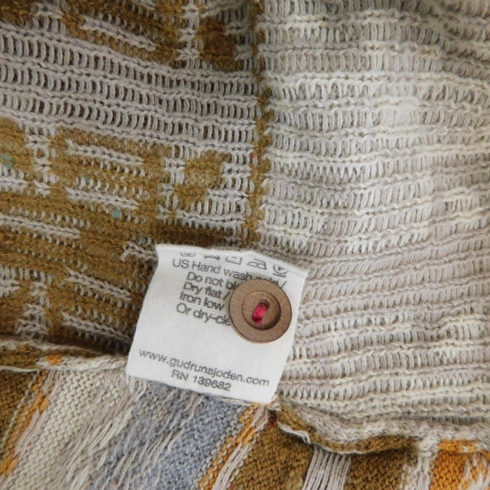 GUDRUN SJODEN Floral Patchwork Cardigan Sweater Wool Buttons Retro X-Small