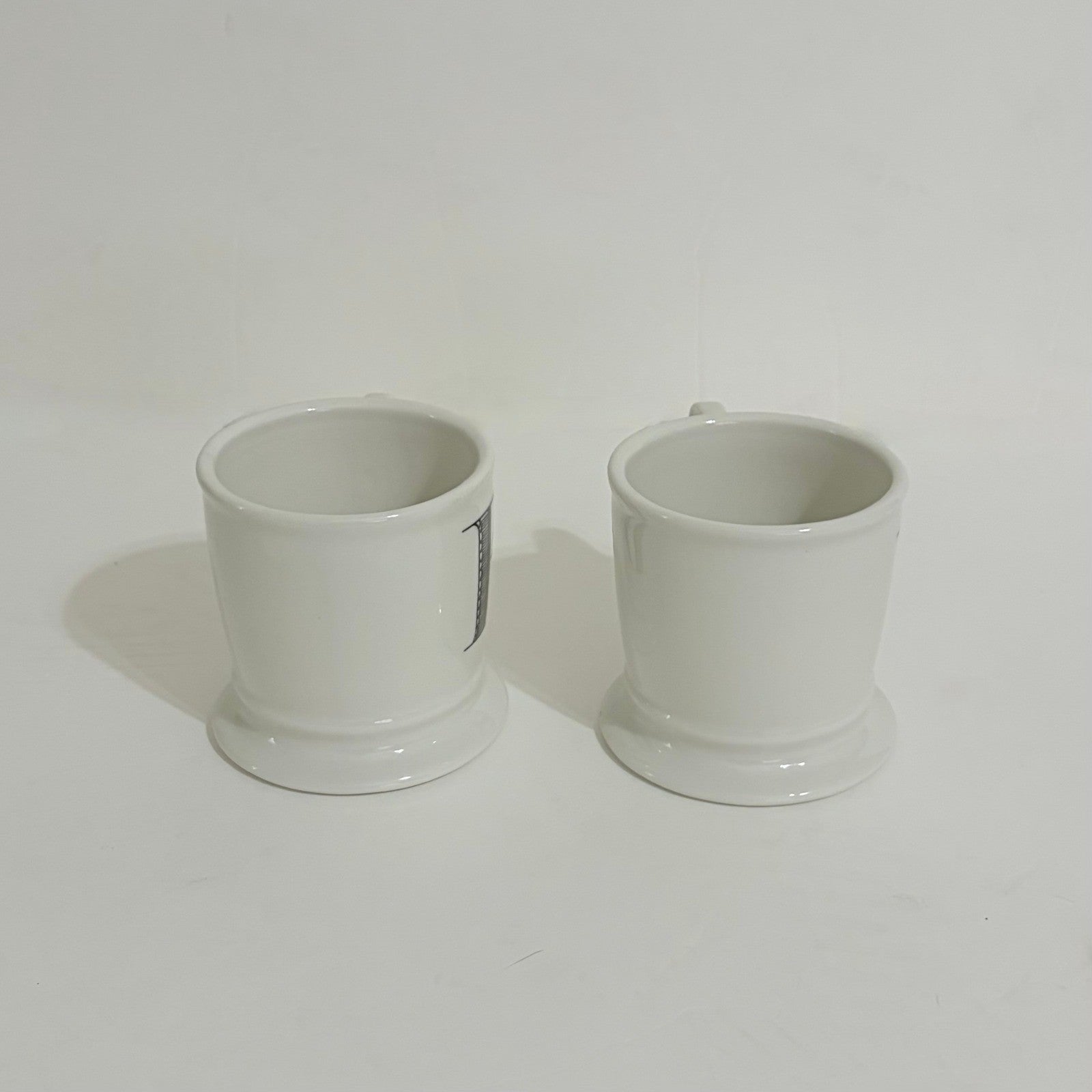 ANTHROPOLOGIE Set of Two 2 Letter "B" Monogram Mugs Coffee Tea Farmhouse B