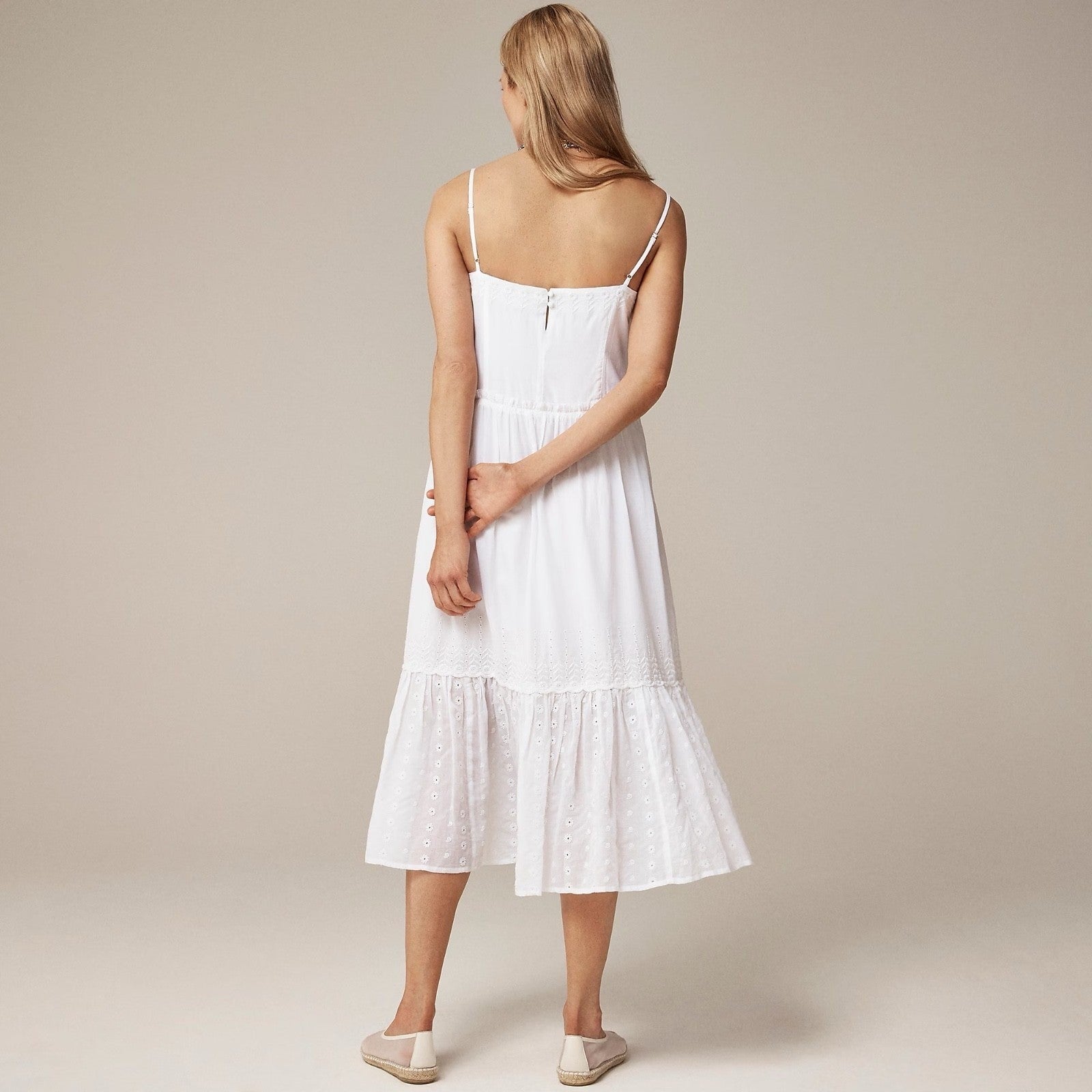 NWT!! J. CREW Sorrento Dress Cotton Voile Solid White Bridal Medium Petite MP