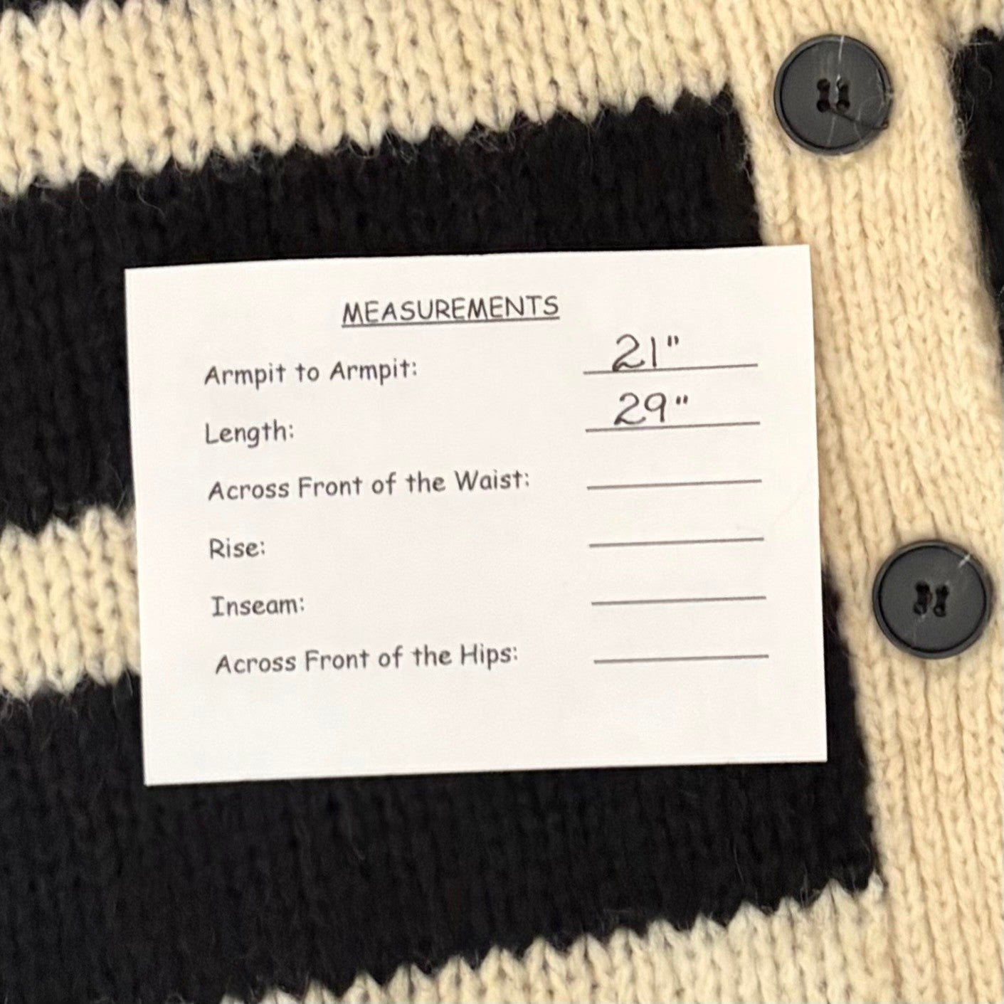 ZARA Long Striped Cardigan Sweater Black Ivory Striped Wool Alpaca Knit Small