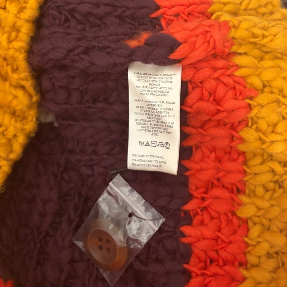 NWT!! FREE PEOPLE Myles Stripe Cardi Chunky Knit Cardigan Sweater X-Small