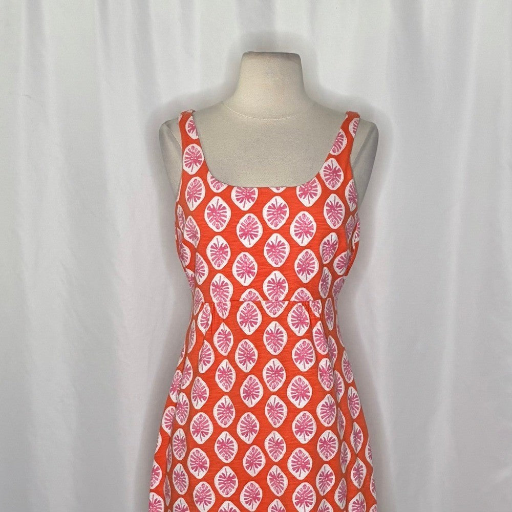 NWT!! TOMMY BAHAMA Wood Blockin' Dress Palm Frond Curuba Orange Pink Knit XS