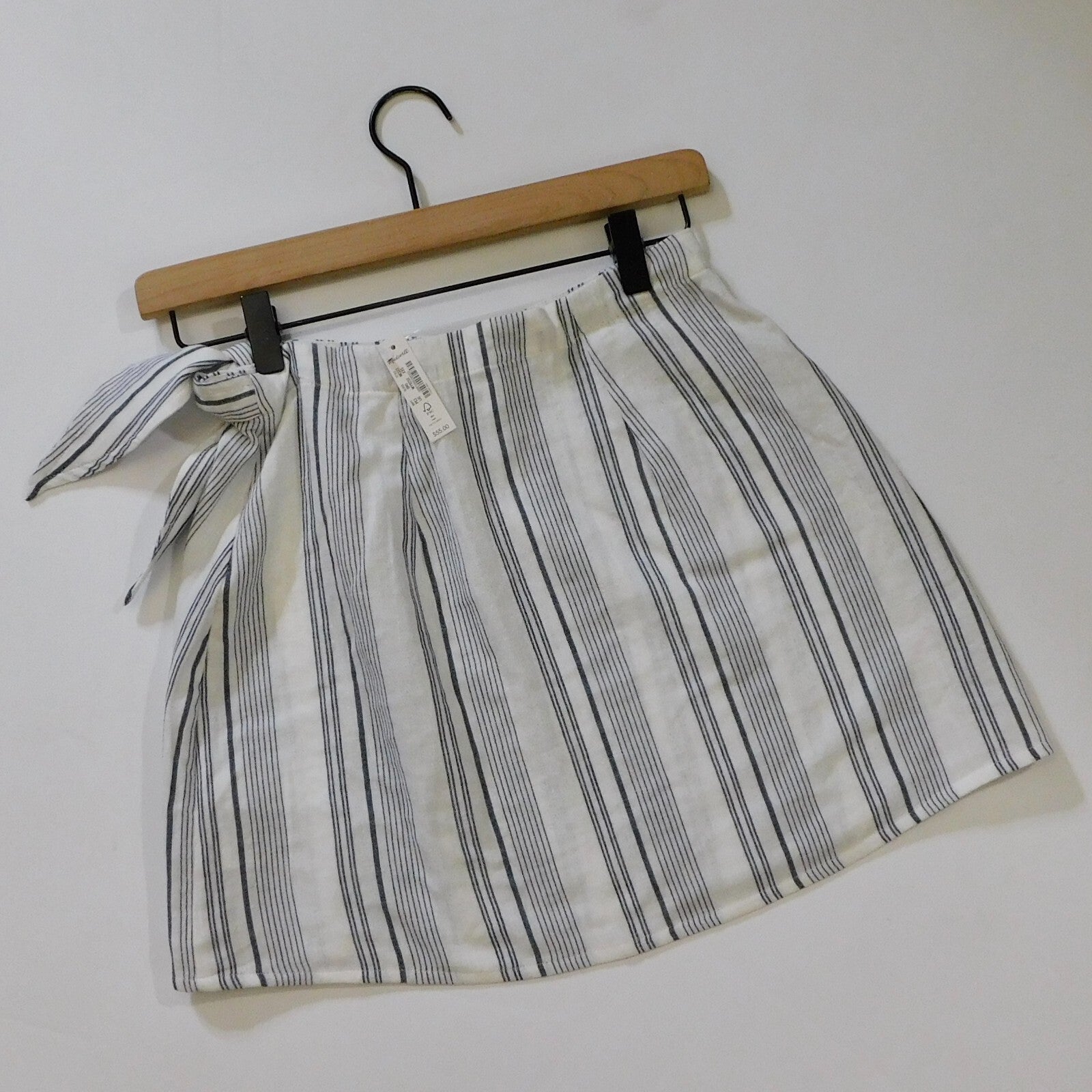 NWT!! MADEWELL Cover-Up Wrap Skirt Striped Tie Waist Beach Lighthouse XX-Small