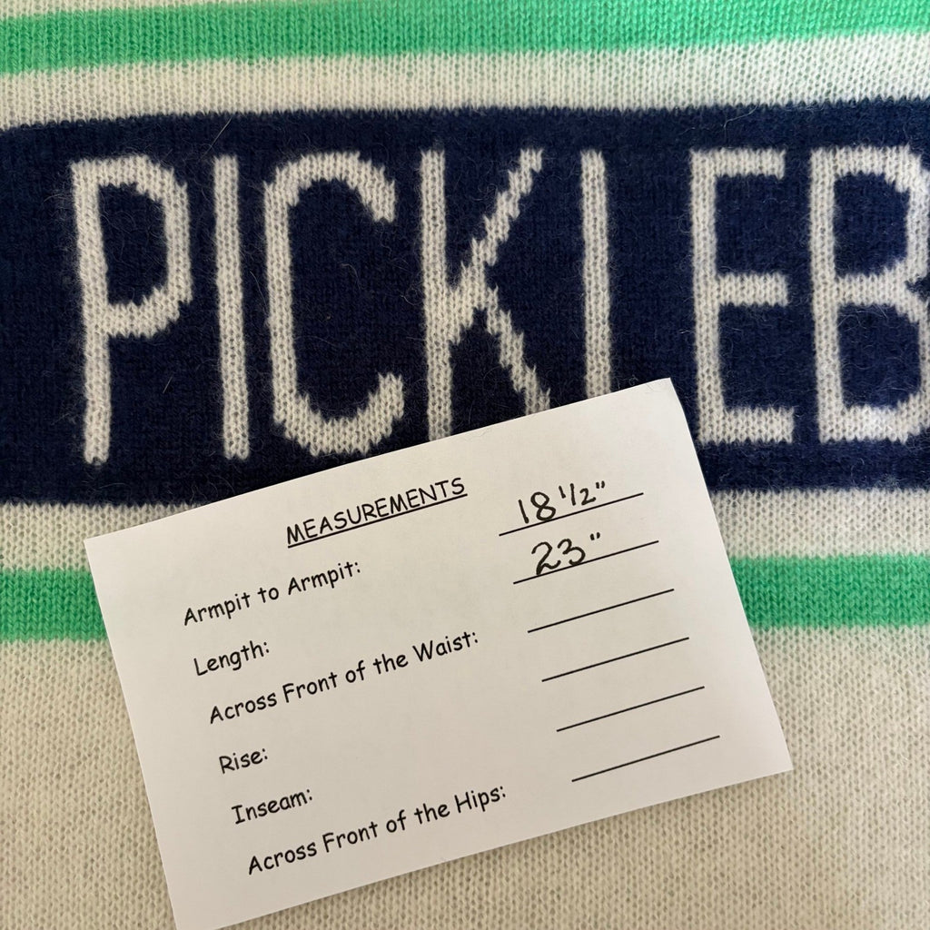 NWT!! ALASHAN Cashmere Pickleball Sweater Pullover Sporty Text Script Small