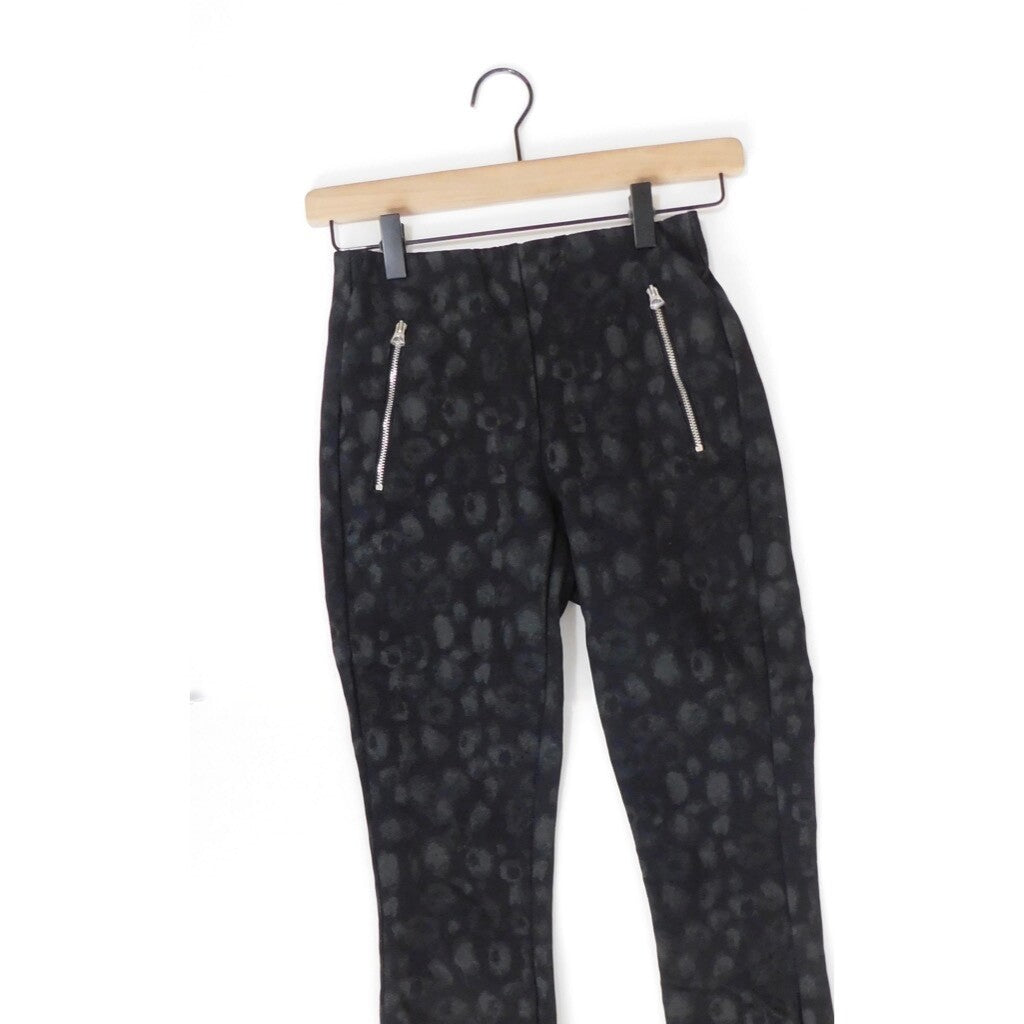 RAG & BONE Simone Leopard Print Zip Pocket Pants Black Gray Animal Crop Size 0
