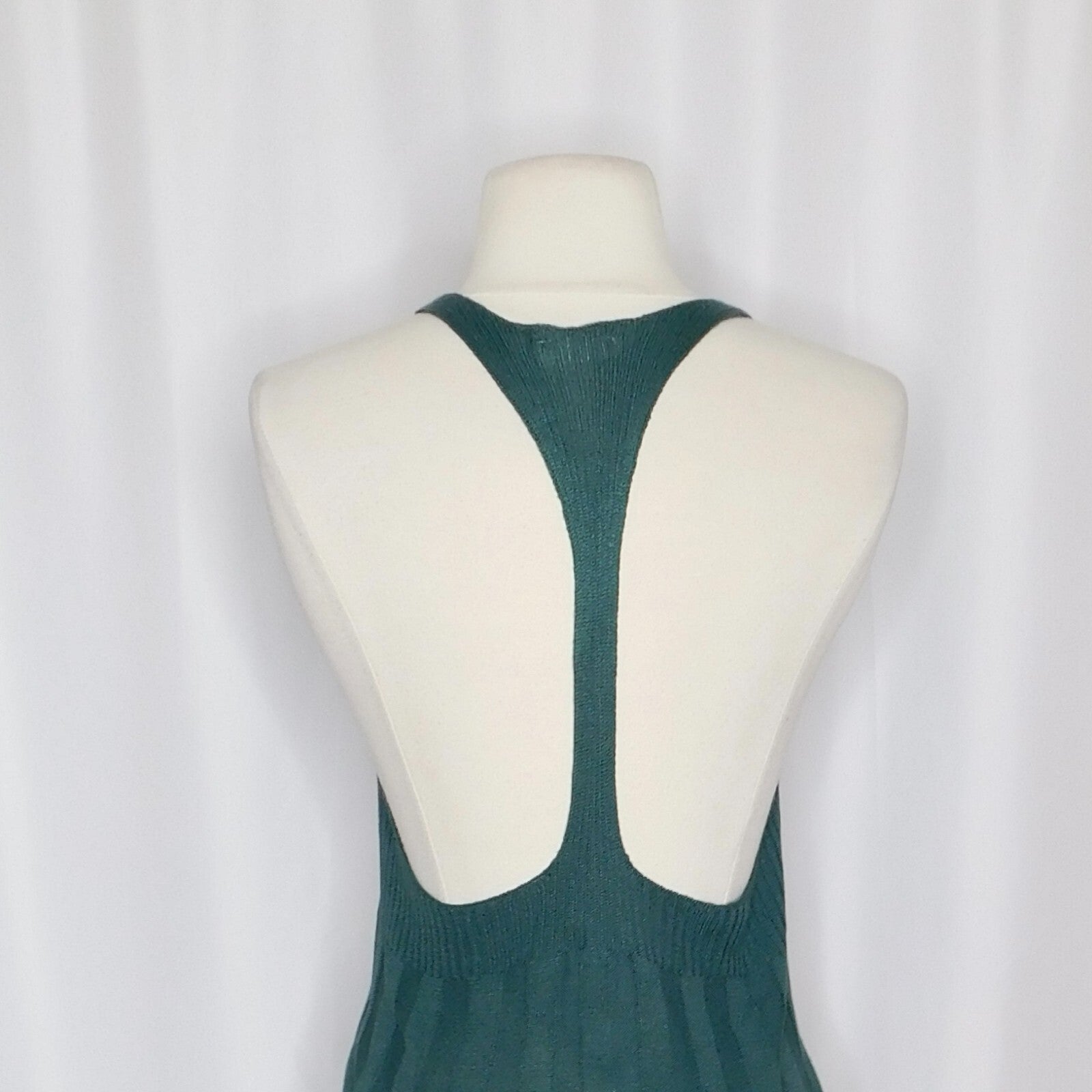 FREE PEOPLE Intimately Switch It Up Tank Cami Green Balsam Ribbed Knit Large