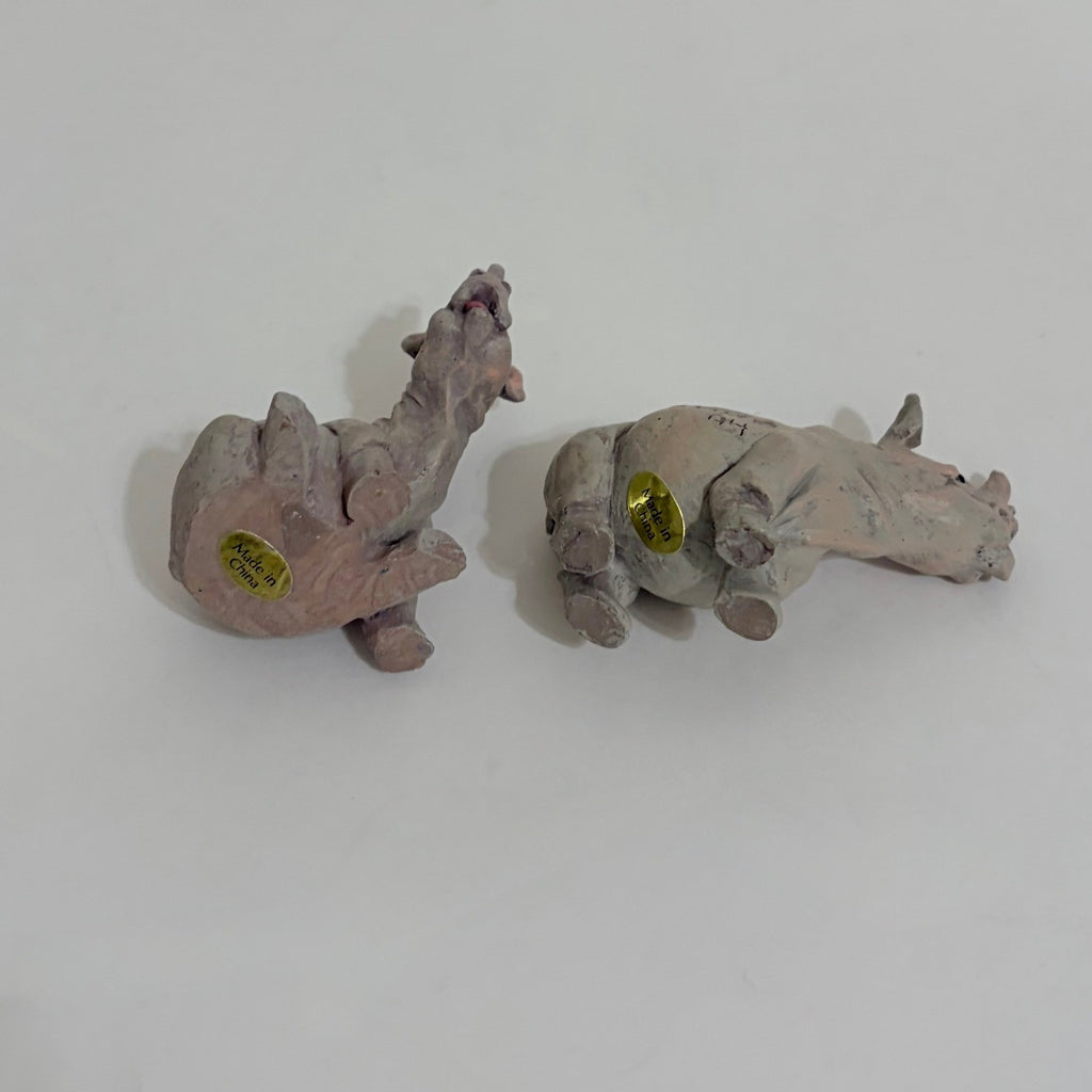 Vintage Pete Apsit NOAH'S ARK Set Two 2 Rhinos Rhinoceros Ripley Rhonda Animals