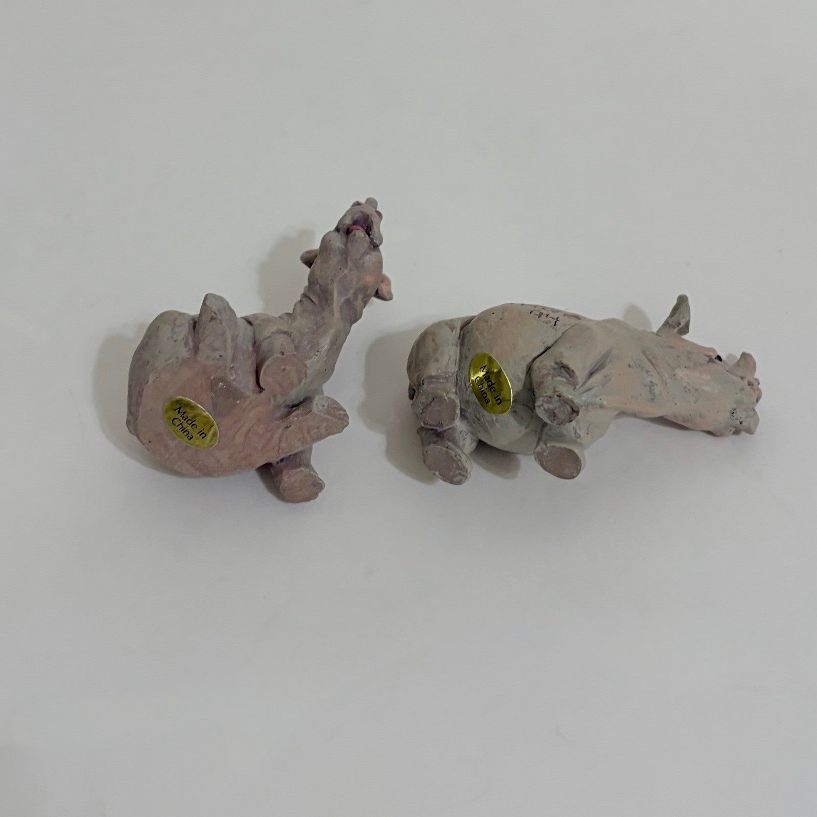 Vintage Pete Apsit NOAH'S ARK Set Two 2 Rhinos Rhinoceros Ripley Rhonda Animals