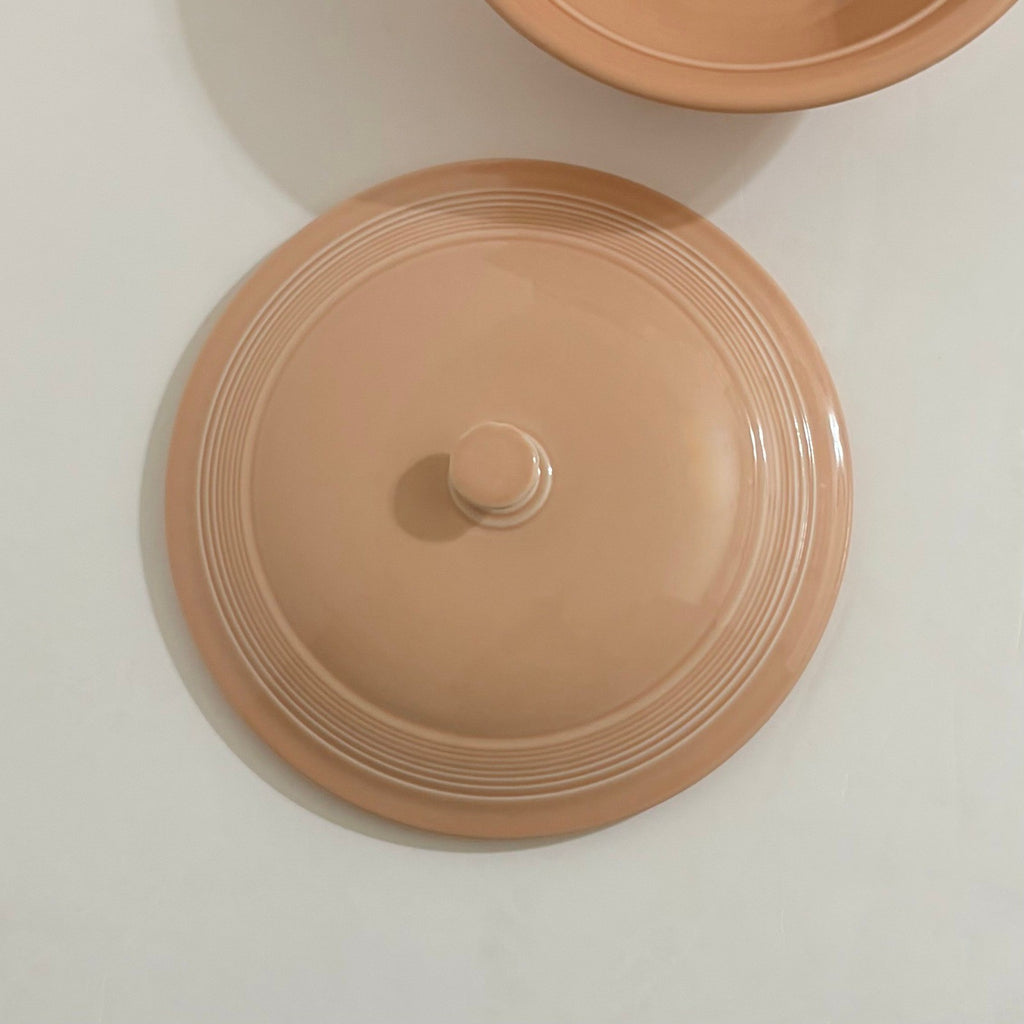 Vintage FIESTA Apricot Covered Lidded Casserole Homer Laughlin Ceramic Made USA