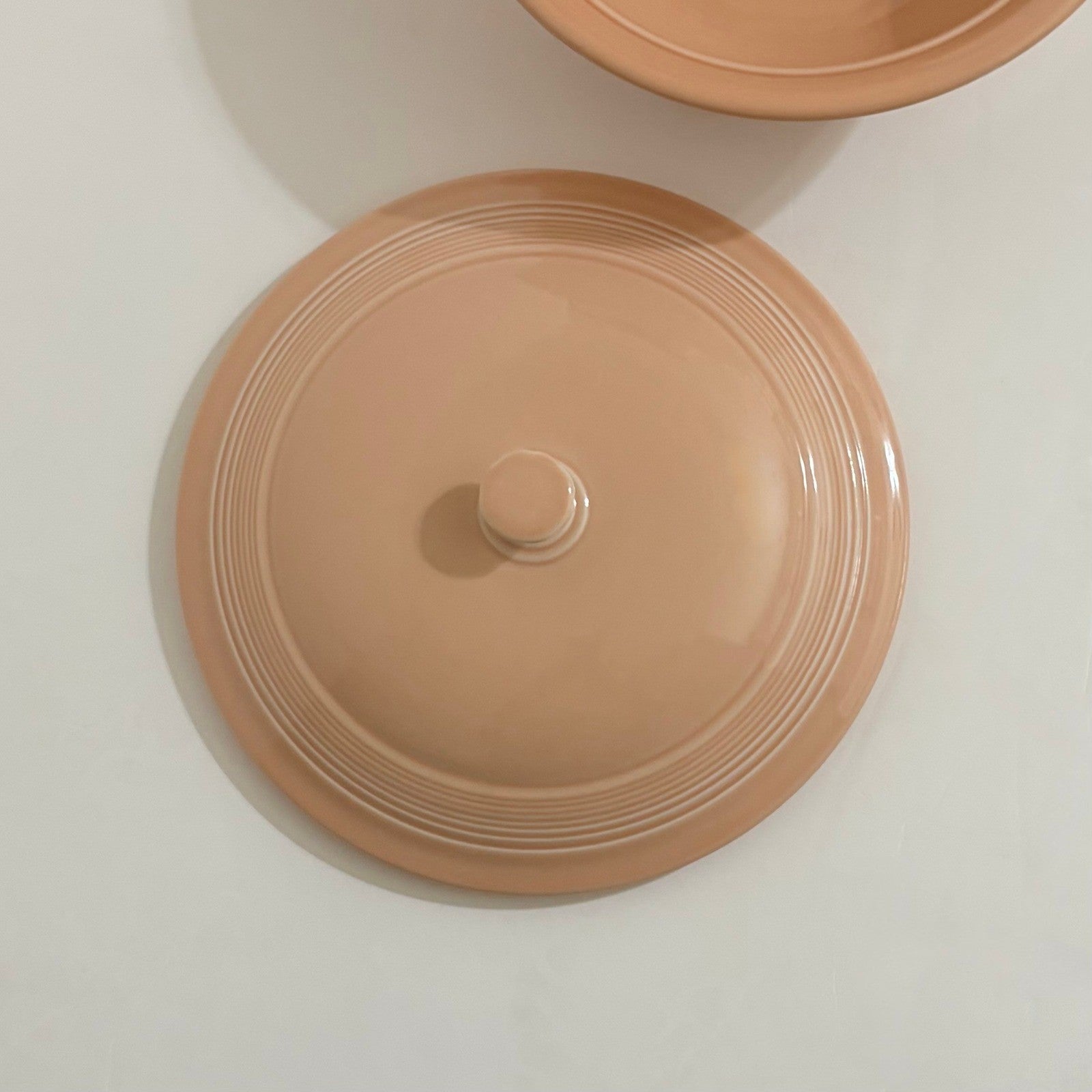 Vintage FIESTA Apricot Covered Lidded Casserole Homer Laughlin Ceramic Made USA