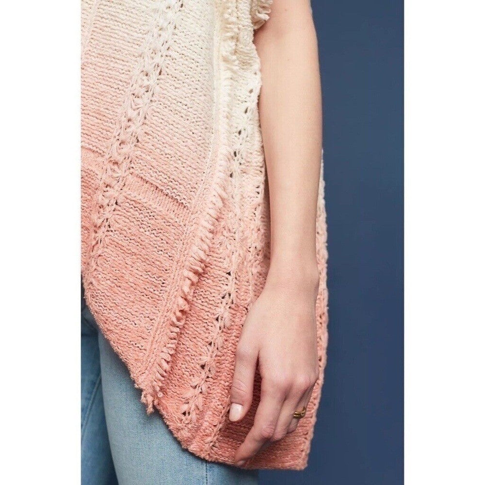 NWT!! Anthropologie MOTH Ombre Fringed Beachside Hoodie Sweater Medium Large