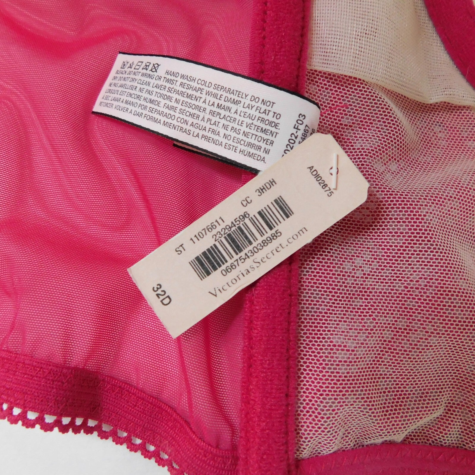 NWT!! VICTORIA'S SECRET Padded Demi-Buste Cousinne Longline Lace Bra 32D