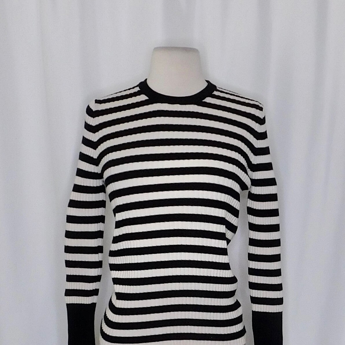 ATM Anthony Thomas Melillo Striped Ribbed Knit Merino Wool Sweater Large