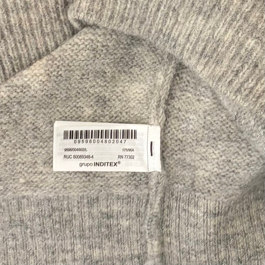 ZARA Jewel Embellished Gray Cropped Cardigan Sweater Knitwear Jewelled Large