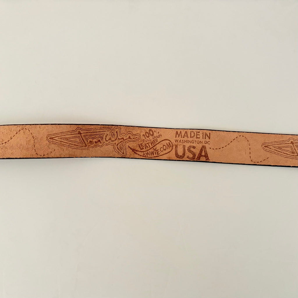 Unisex JON WYE Leather Floral Belt Western Retro Made in USA Men Women 46.5"